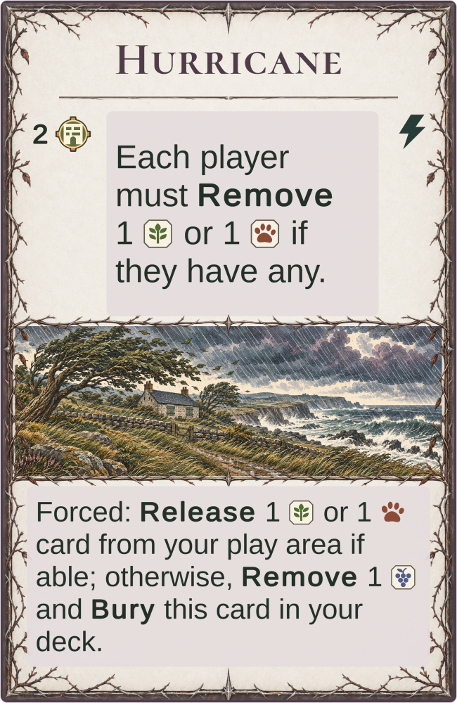 Hurricane, a Misfortune card in Sonderland